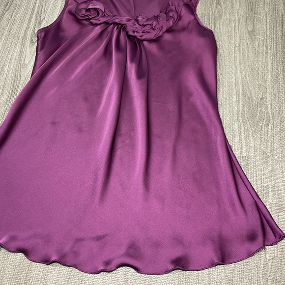 Spense Purple Silky Tank with Twist Neckline Detail - Women’s Size M - Picture 3 of 5